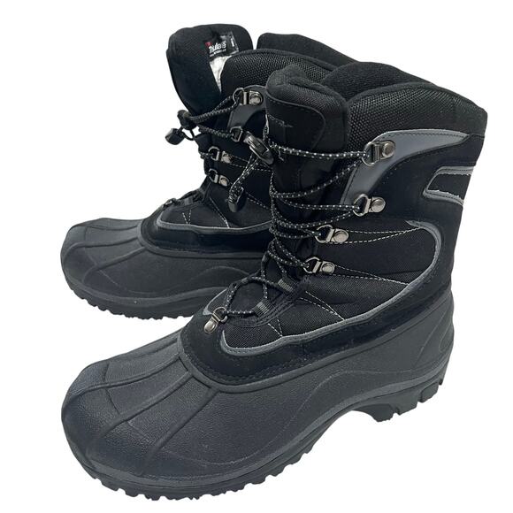 Magellan Men’s Snow Boot Sz 8 Black Thinsulate Insulation Cushioned Comfort - Picture 1 of 7